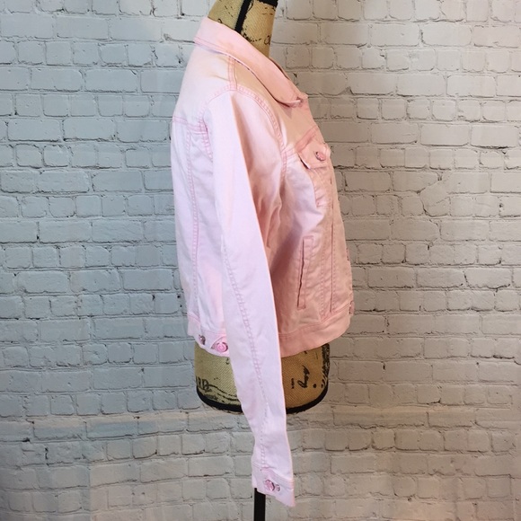 NoBo Jean Jacket Gaded Pink Stretch XL - Picture 2 of 5